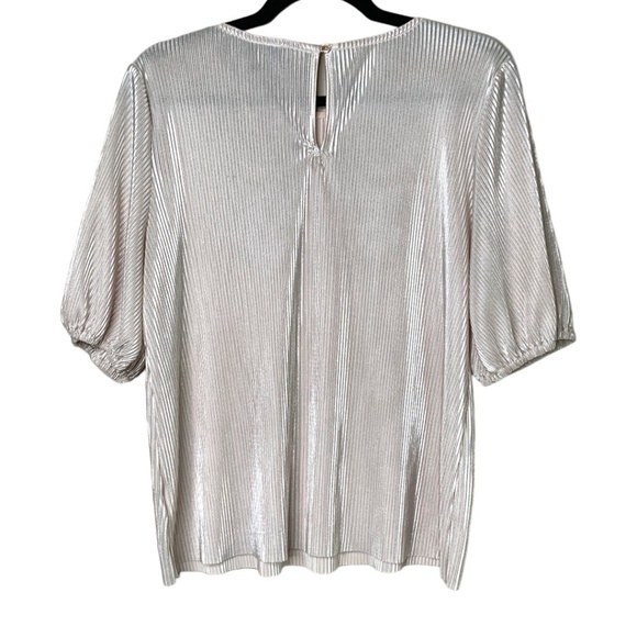 ANTHROPOLOGIE Sunday in Brooklyn Pale Dusty Pink Micro Pleat Slinky Top US Sz S - Picture 3 of 8
